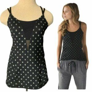 lululemon Exquisite Tank size 4 Black & Grey Polka Dot